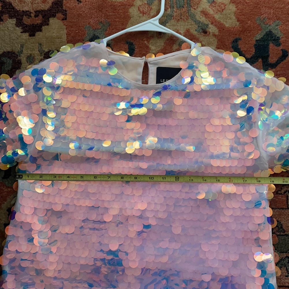 Le Superbe Mimosa Sequined T Shirt Top Shimmery Oversized Tee Size 2 - Picture 14 of 17